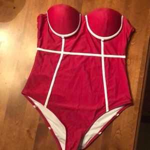 Red one piece corset top